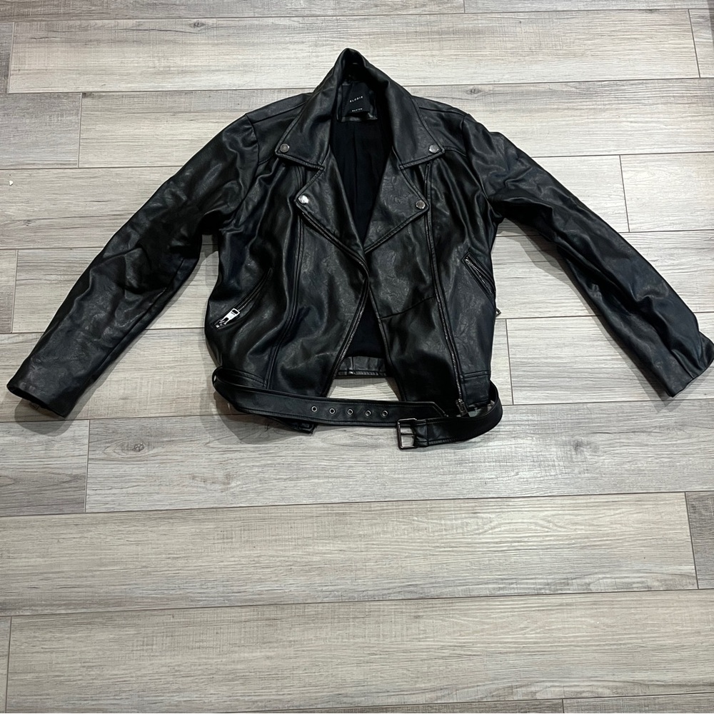 Elodie Nordstrom Faux Leather Moto Jacket – Women’s Size M – Black Fall Chic